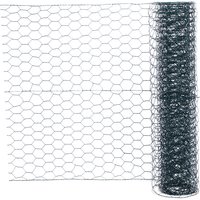 Malla de triple torsión plastificada 1 x 10 m - hueco 13 x 13 mm blooma