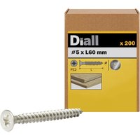 200 tornillos para madera inox pz 5x60 mm diall