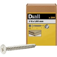 200 tornillos para madera inox pz 6x60 mm diall