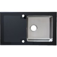 Fregadero inoxidable marco cristal christianna 90x56cm