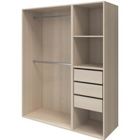 Armario completo homny 2 columnas y barras roble 1,5 m