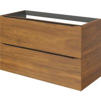 Mueble de baño suspendido idalie color nogal 100x45cm