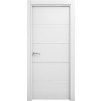 Puerta de interior maciza lacada lor blanca 92,5cm derecha con tapajuntas geom