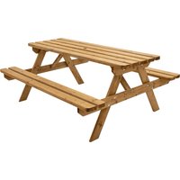 Mesa picnic marron 170x141x71cm de madera goodhome