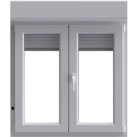 Ventana pvc oscilobatiente persiana blanco 5 cámaras 137x120 cm
