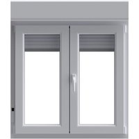Ventana pvc oscilobatiente con persiana blanca 5 cámaras 117x100cm