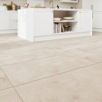 Suelo porcelánico rectificado gran formato piedra marfil mate 60x120cm vurda