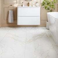 Suelo porcelánico rectificado gran formato mármol blanco pulido 60x120cm sardoj