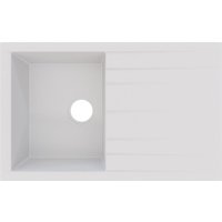 Fregadero resina blanco ising 1 seno + escurridor 80x50cm cooke & lewis
