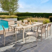 Conjunto de jardín extensible 180-240cm de aluminio para 8 personas mallia goodhome