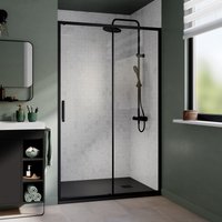 Panel corredero negro con cristal transparente 120cm odalia