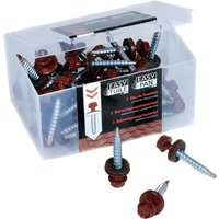 40 tornillos para placa metálica mineral rojos