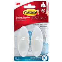 Percha adhesiva mediana baños 3m 2 uds