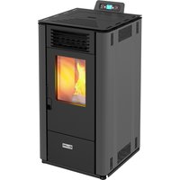 Estufa de pellet canalizable steel 12c 10kw gris stove canadian