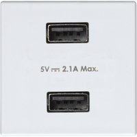 Toma 2 cargador usb 2 mod 2.1a blanco
