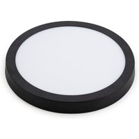 Plafón led 24w redondo metálico negro 30 cm 2160 lm