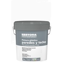 Pintura plástica color blanco nieve restora 4l
