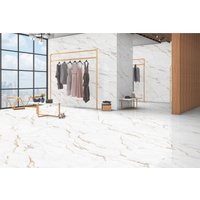 Suelo porcelánico rectificado gran formato mármol oro mate 60x120cm c1 amira