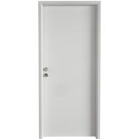 Puerta de entrada metálica line 4r blanca izquierda 210x91cm