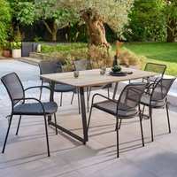 Conjunto de jardín de acero para 6 personas hania goodhome