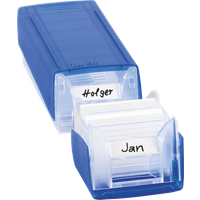 Karteikasten „Twin Boxx“ gefüllt | 230×94×66 mm, A8, mittelblau