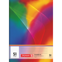 Schulheft | A6, Lineatur 51, 32 Blatt, mehrfarbig