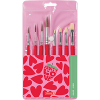 Schulpinsel-Set Fruity Love | rot, 8 Pinsel