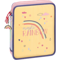 Federmäppchen XXL Magic Rainbow | 2 Reißverschlüsse, gelb