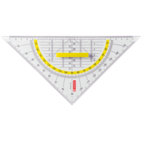 Geometrie-Dreieck | 22 cm, mit Griff, glasklar