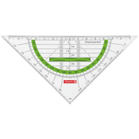 Geometrie-Dreieck Colour Code bruchsicher | 16 cm, mit Griff, kiwi