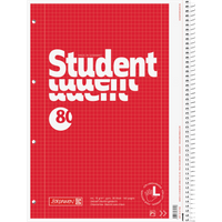 Collegeblock Student Linkshänder | A4, Lineatur 28, 80 Blatt, rot