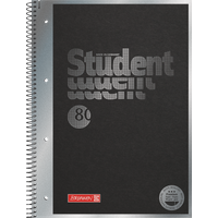 Collegeblock Premium Student „Hardwired“ | A4, Lineatur 27, 80 Blatt, schwarz/silber
