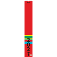 Streifenkalender 2027 | 13×91 cm, rot