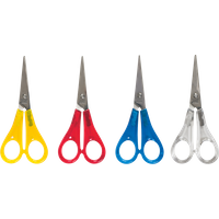Kinderschere | spitz, 130 mm, sortiert, blau, gelb, rot, transparent