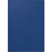Buchkalender Mod. studioplan int. 2027 | 16,8×24 cm, Kunstleder, blau