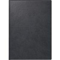 Buchkalender Mod. ROMA 1 2027 | A5, Kunstleder, schwarz