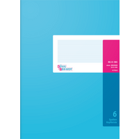 Spaltenbuch mit Kopfleiste | A4, 80 Seiten, 6 Spalten, Karton, magenta/hellblau