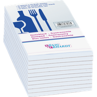 Notizblöcke „Gastronomie“ | unliniert, 50 Blatt, weiß, 10 Stück