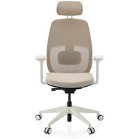 Skandis Pro | mit Kopfstütze - Profi Bürostuhl Beige / Weiß