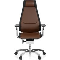 GENIDIA PRO | Leder - High End Bürostuhl Braun / Schwarz