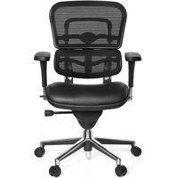 ERGOHUMAN BASE | Leder/Netz - Luxus Chefsessel Schwarz