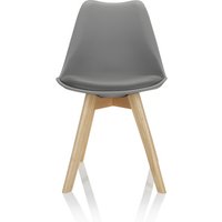 SCANDI 4er Pack - Schalenstuhl Grau