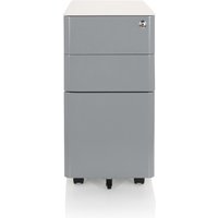 COLOR I | Metall - Rollcontainer Weiß / Grau