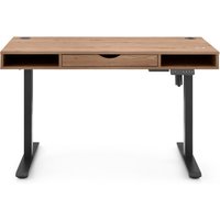 Worktime Style | 120x60 - Elektrisch höhenverstellbarer Schreibtisch Eiche/Schwarz