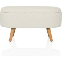 STORIANO | Stoff - Polsterhocker Weiß