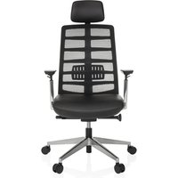 SPINIO ELITE L | Leder/Netz - High End Bürostuhl Schwarz