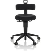 TOP WORK FLEX | Stoff - Drehhocker Schwarz