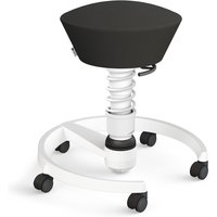 AERIS SWOPPER MIT ROLLEN - Swopper Low Leder Schwarz Gestell Weiß