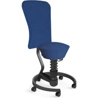 AERIS SWOPPER MIT ROLLEN UND LEHNE - Swopper Low Mikrofaser Blau Gestell Schwarz