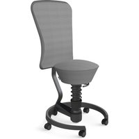 AERIS SWOPPER AIR MIT ROLLEN UND LEHNE - Swopper Low Grau Gestell Schwarz Mesh-Gewebe AIR